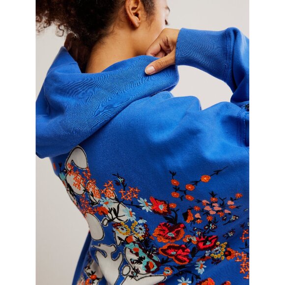 🆕 FP MOVEMENT At My Best Embroidered Hoodie / Stellar Blue - Picture 5 of 6